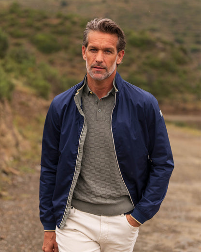 Veste Homme bleu marine casual chic col contrasté – jusqu’au 3XL