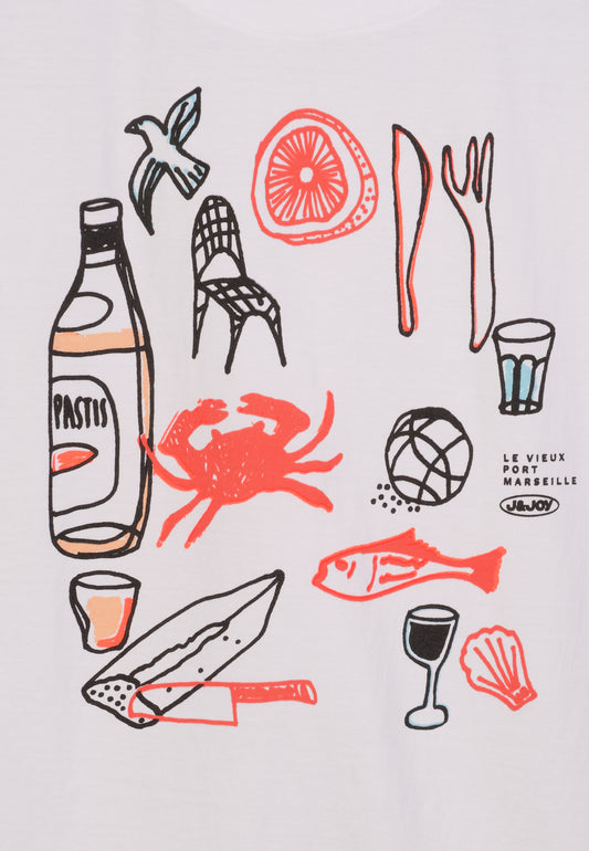 T-shirt J&JOY Blanc Vieux port Casual Chic