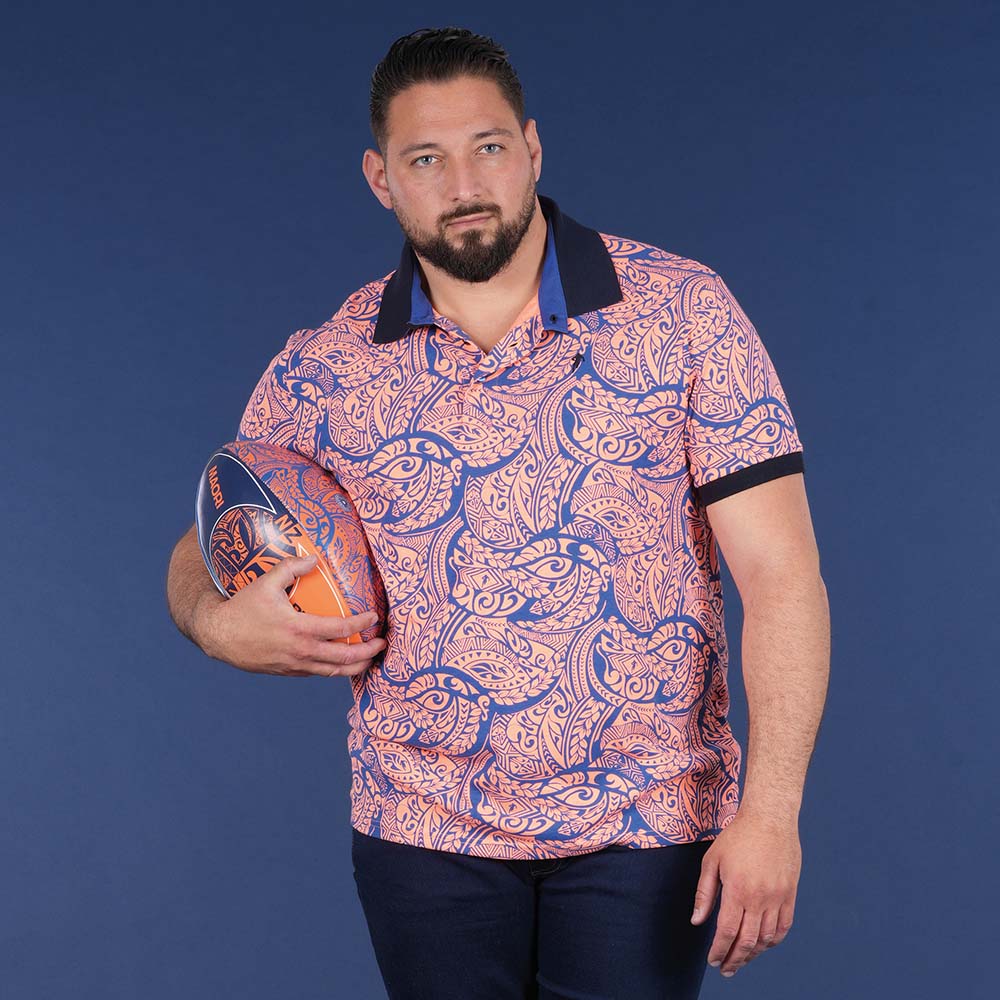 POLO MC MAORI RUGBY  Orange vif - jusqu’au 4XL