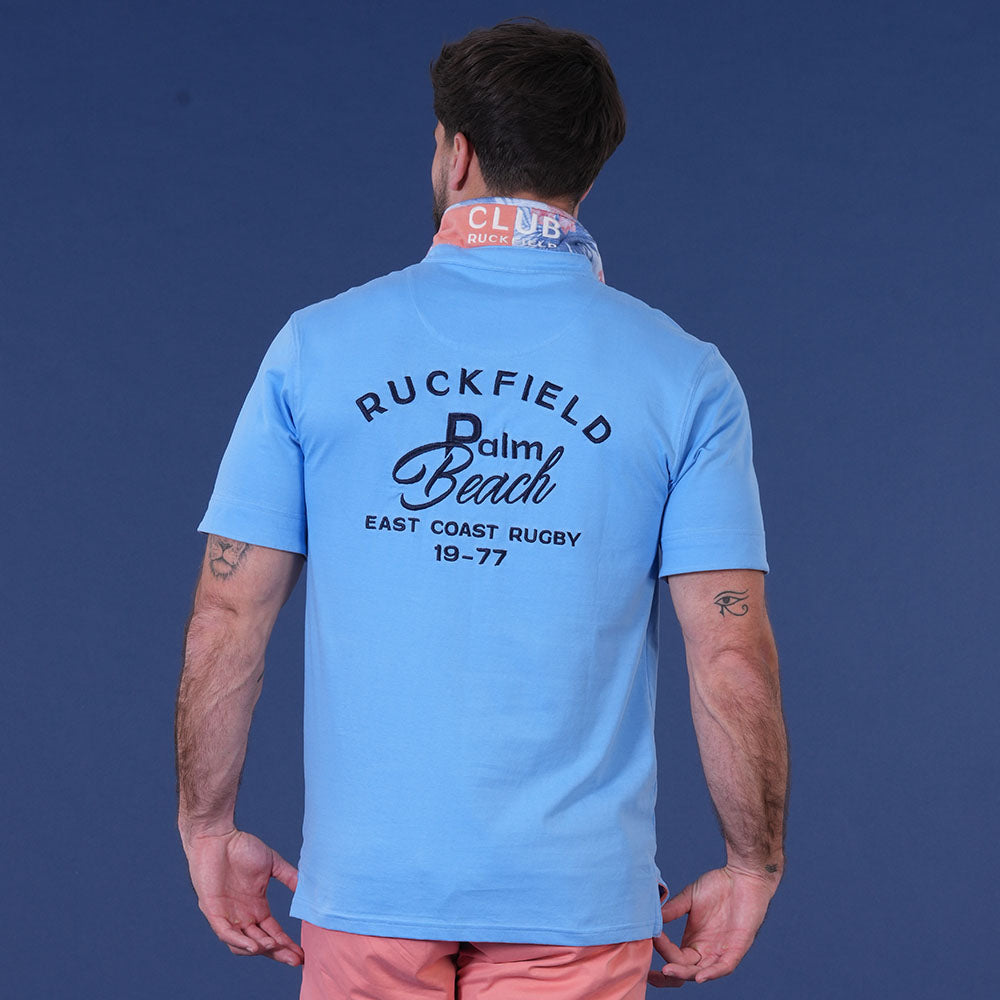 Polo Ruckfield à manches courtes Palm Beach bleu clair - jusqu’au 3XL