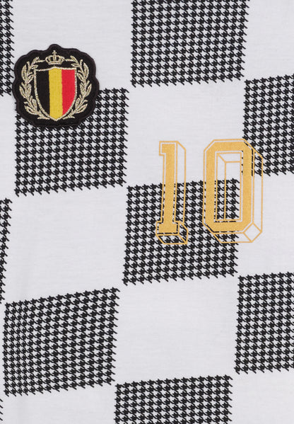 T-shirt homme Belgique motif damier – Édition Collector coupe du monde 2026 - jusqu’au 5XL
