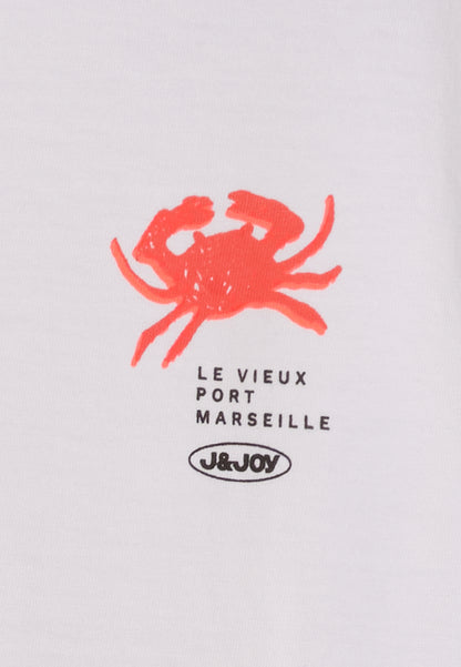 T-shirt J&JOY Blanc Vieux port Casual Chic - jusqu’au 4XL