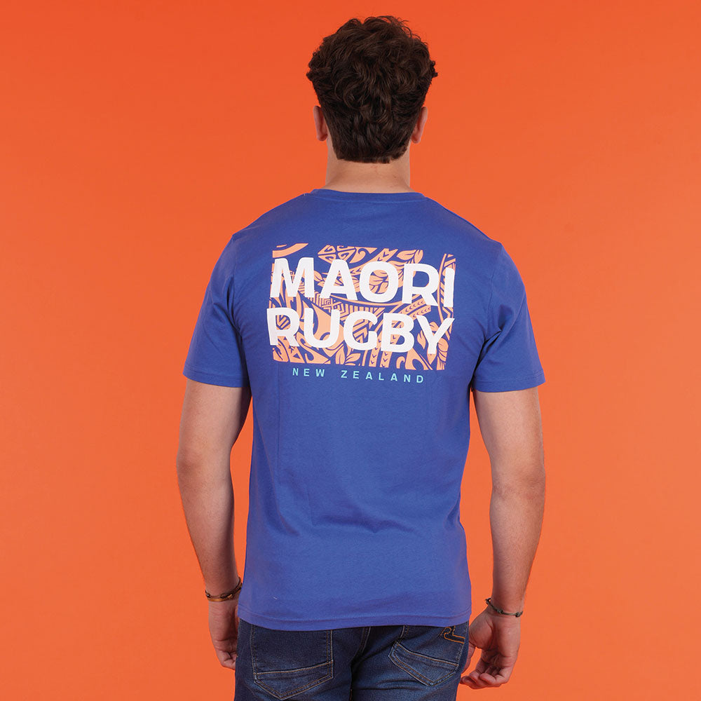 T SHIRT MC MAORI RUGBY  BLEU FONCE - jusqu’au 3XL