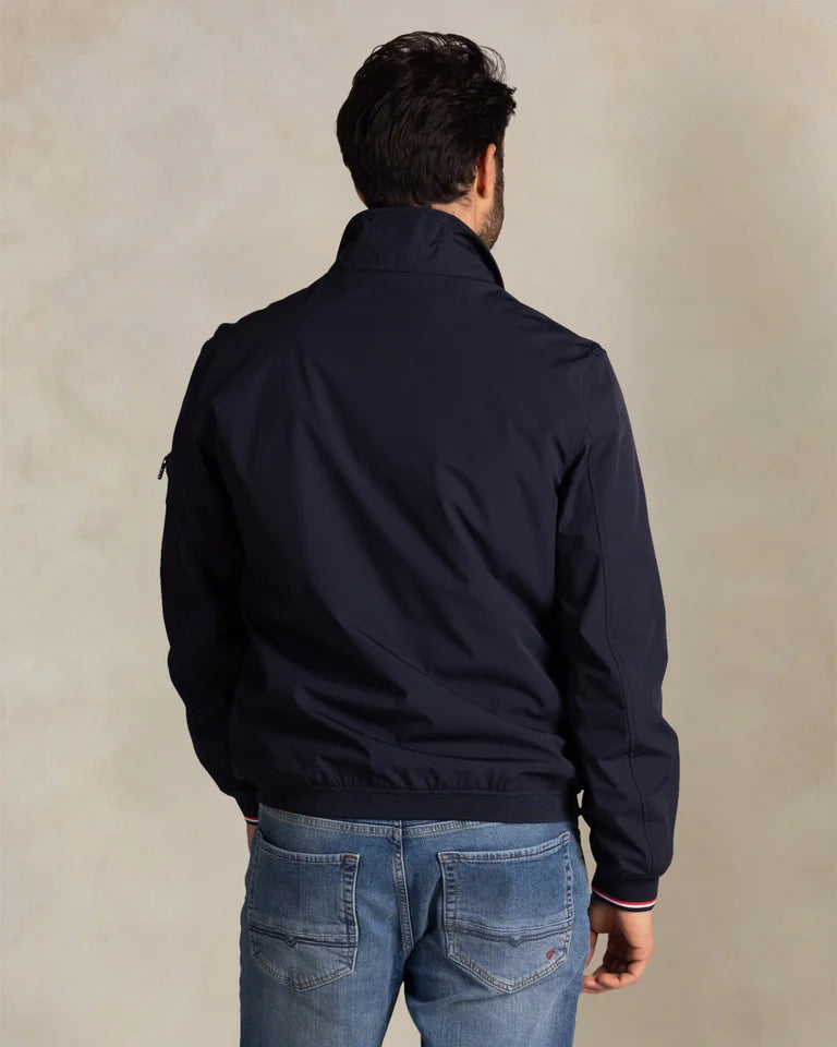 Blouson bomber Homme bleu marine casual chic logo poitrine – jusqu’au 3XL