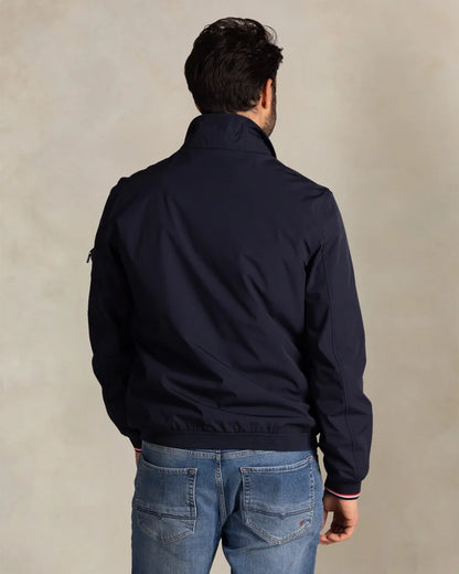 Blouson bomber Homme bleu marine casual chic logo poitrine – jusqu’au 3XL