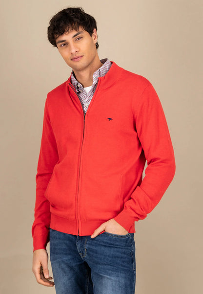 Fine cardigan with a stand -up collar