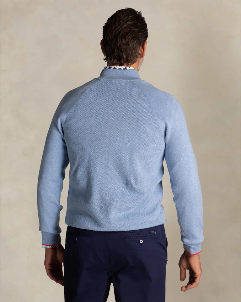 26AN429 PULLOVER HALF ZIP SKY BLUE MELANGE