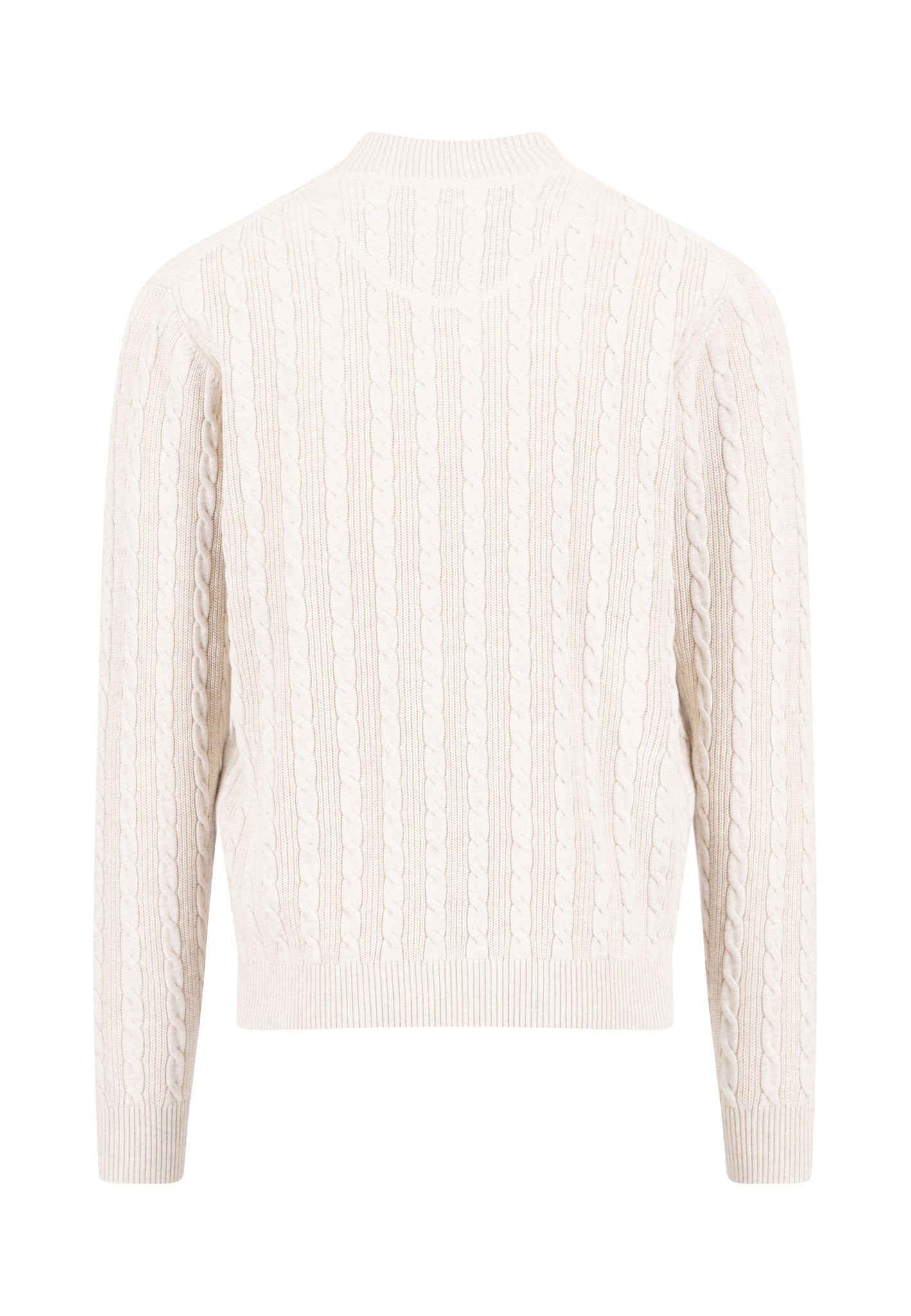 Pull homme écru casual chic col zippé torsadé – jusqu’au 4XL