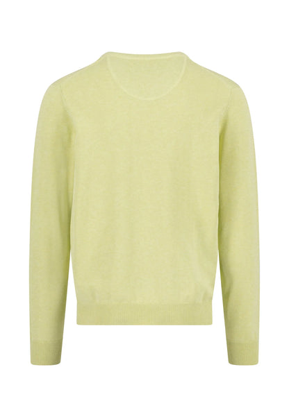 Pull en maille fine 100% coton à col en V pear - jusqu’au 4XL