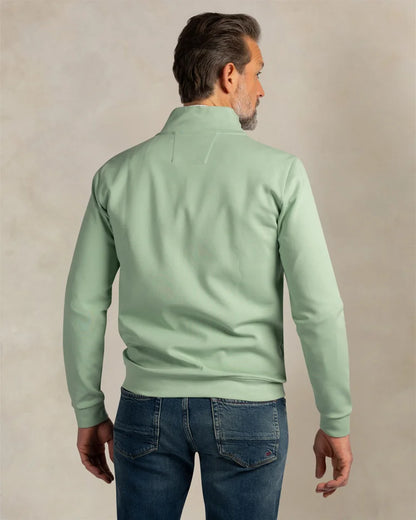 Sweat zippé Homme vert clair casual chic logo poitrine – jusqu’au 3XL