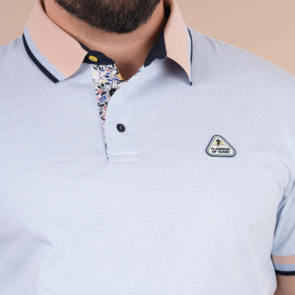POLO MC FLOWERS OF RUGBY  BLEU CLAIR - jusqu’au 4XL