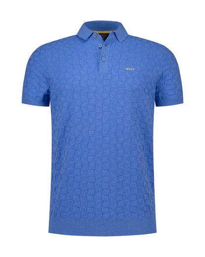 Polo Homme bleu cool chic motif texturé – jusqu’au 3XL